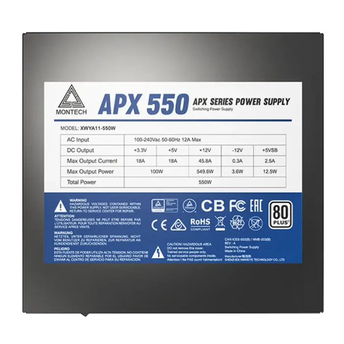 Montech APX550 quvvat bloki