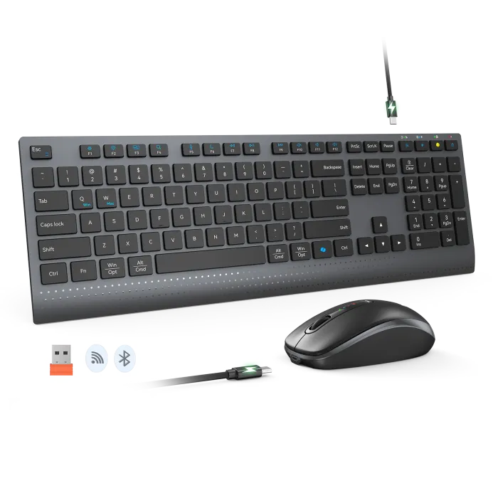 Беспроводной комплект клавиатуры и мыши Meetion C2000 Black