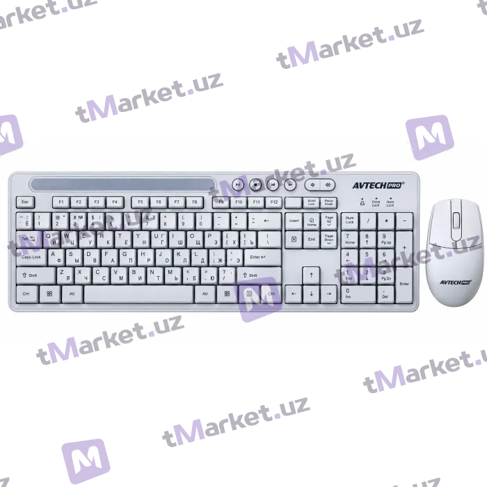 Комплект беспроводной клавиатуры и мыши AVTECH Pro C306 Wireless White