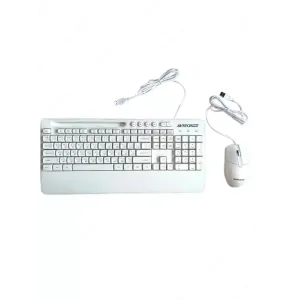 Комплект проводной клавиатуры и мыши AVTECH Pro C303 White