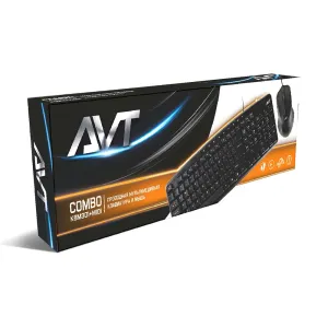 Проводной комплект клавиатуры и мыши AVTECH KBM301M101 USB