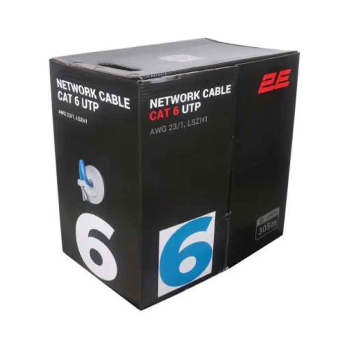 CAT 6 UTP, 305m, AWG 24/1, LSZH 305M/Oson tortish qutisi packin | ko‘k