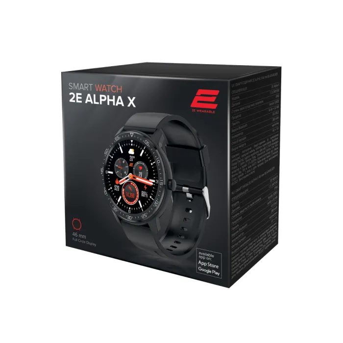 Смарт-часы 2E Alpha X 46 mm Black-Silver