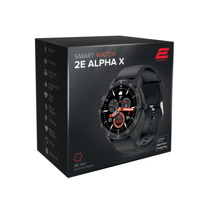 Смарт-часы 2E Alpha X 46 mm Black-Silver