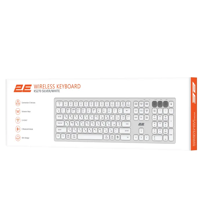 2E KS270 WL BT White qaychi klaviaturasi