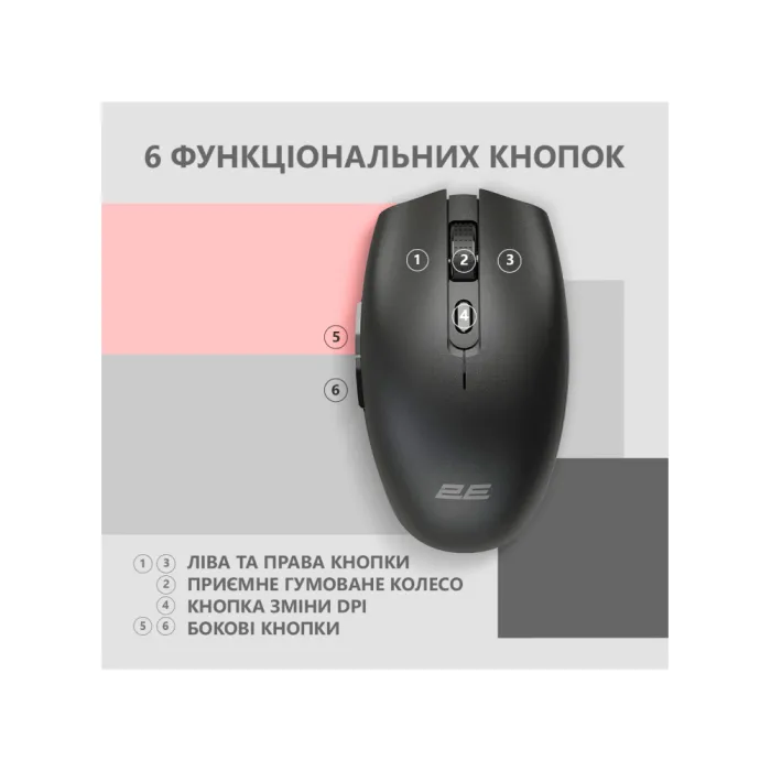 Мышь 2E MF2030 WL Rechargeable Black