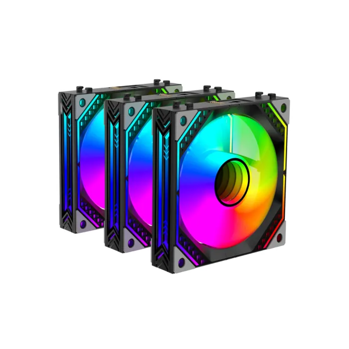 Корпусные вентиляторы 2E GAMING Air Cool Magic Mirror ACF120MB-ARGB, 3x120мм, 2000rpm, 4pin PWM +5VARGB, 20.5dBa, чёрный