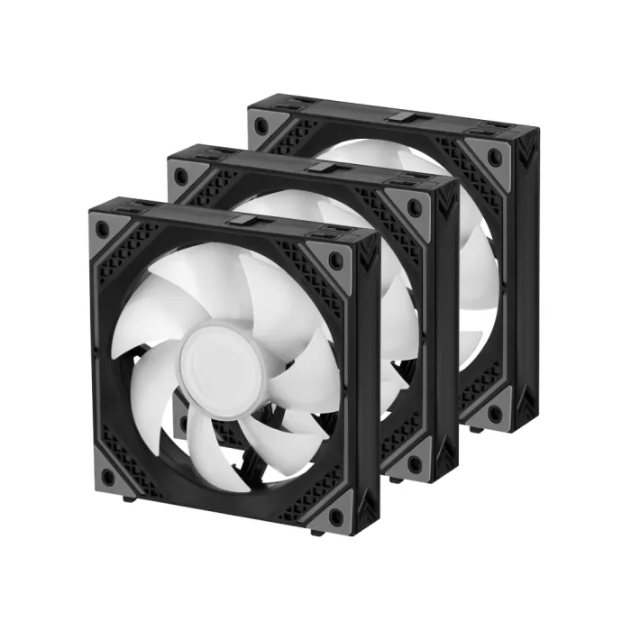 Корпусные вентиляторы 2E GAMING Air Cool Magic Mirror ACF120MB-ARGB, 3x120мм, 2000rpm, 4pin PWM +5VARGB, 20.5dBa, чёрный