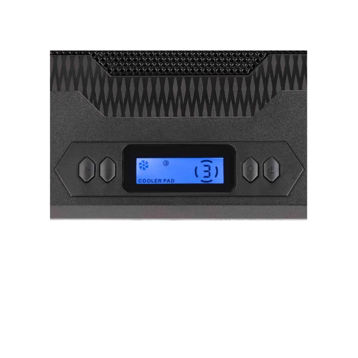 2E GAMING CPG-006 noutbuk uchun taglik, 17,3 dyuymgacha, 2xUSB-A, LCD/telefon ushlagichi, RGB, qora
