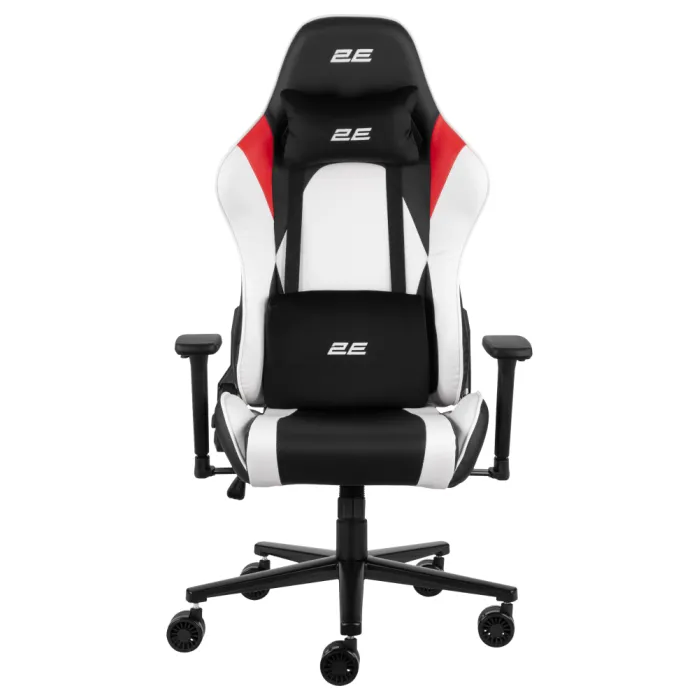 2E GAMING BUSHIDO II kreslosi, PU charm, 3D Armrests, oq-qora