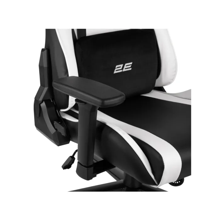 2E GAMING BUSHIDO II kreslosi, PU charm, 3D Armrests, oq-qora