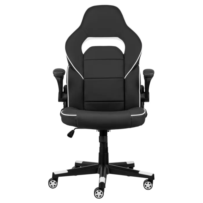 2E GAMING HEBI o‘rindig‘i, PU charm, buklanadigan qo‘lqoplar, oq-qora