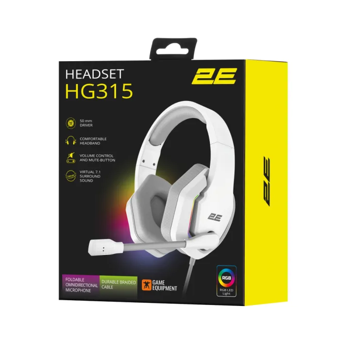 Игровая гарнитура 2E GAMING HG315 7.1 USB-A White