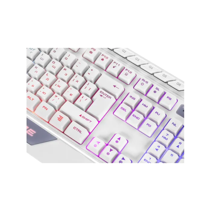Клавиатура мембранная 2E GAMING KG315 110key, USB-A, EN/RU, RGB, белый