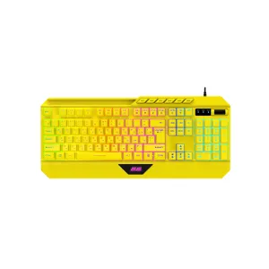 Клавиатура мембранная 2E GAMING KG315 110key, USB-A, EN/RU, RGB, жёлтый