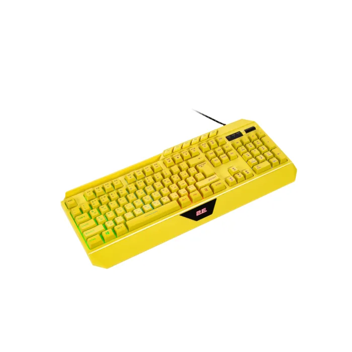 Membrana klaviaturasi 2E GAMING KG315 110key, USB-A, EN/RU, RGB, sariq