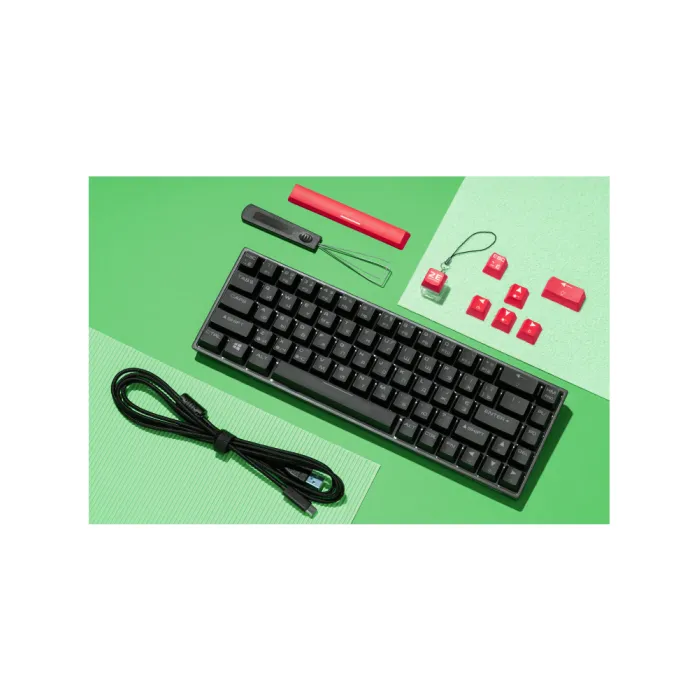 Mexanik klaviatura 2E GAMING KG380 68key, Gateron Red Switch, USB-A/BT, EN/UA/RU, RGB, qora