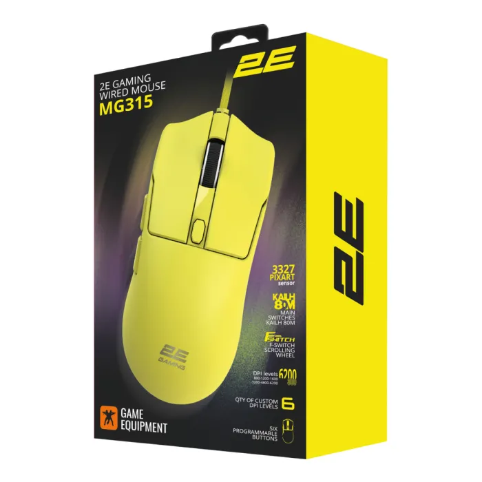 2E GAMING MG315 USB-A Yellow sichqonchasi