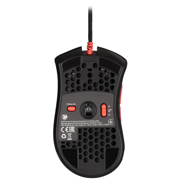 Мышь 2E GAMING HyperSpeed Lite, RGB, USB-A, чёрный