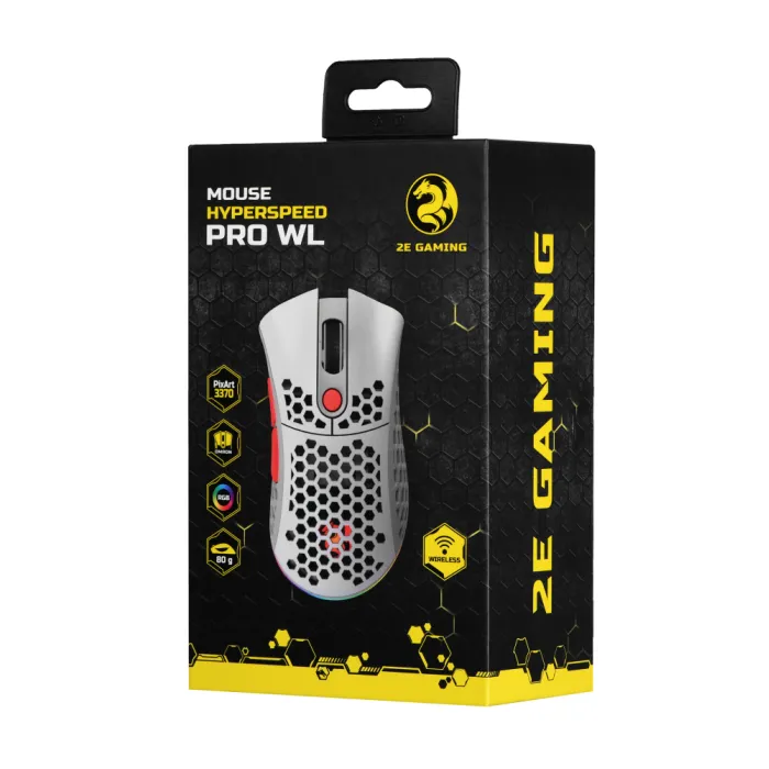 Sichqoncha 2E GAMING HyperSpeed Pro WL, RGB, USB-A/WL, oq