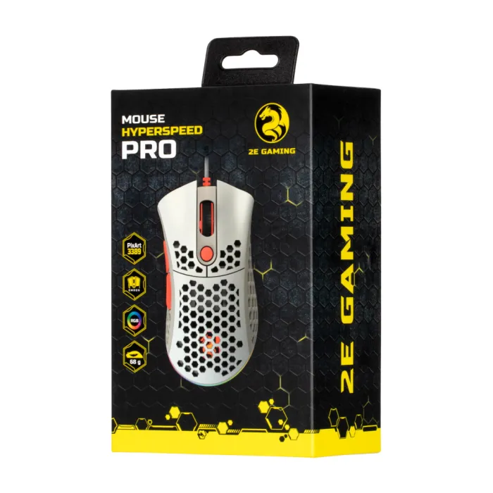 Мышь 2E GAMING HyperSpeed Pro, RGB, USB-A, белый