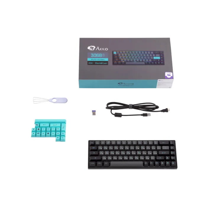 Клавиатура Akko 3068B Plus Black&Cyan CS Jelly Purple RGB