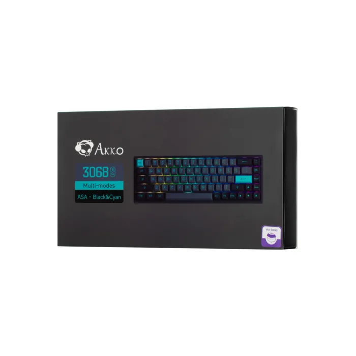 Клавиатура Akko 3068B Plus Black&Cyan CS Jelly Purple RGB