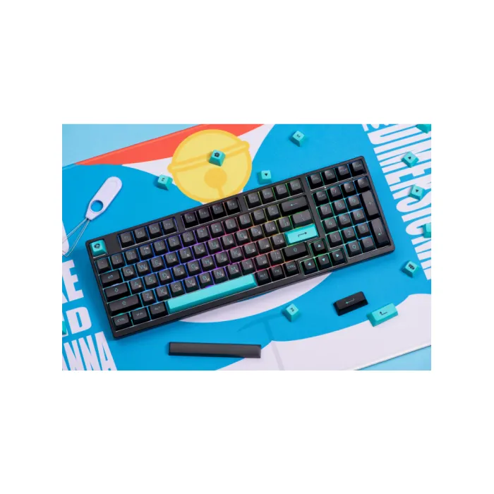 Клавиатура Akko 3098B Black&Cyan CS Silver RGB