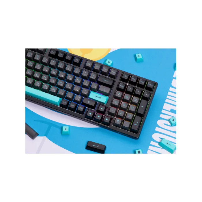 Клавиатура Akko 3098B Black&Cyan CS Silver RGB