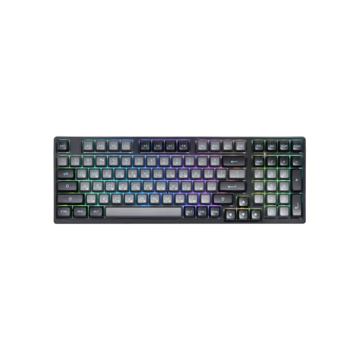 Клавиатура Akko 3098B Black&Cyan CS Silver RGB