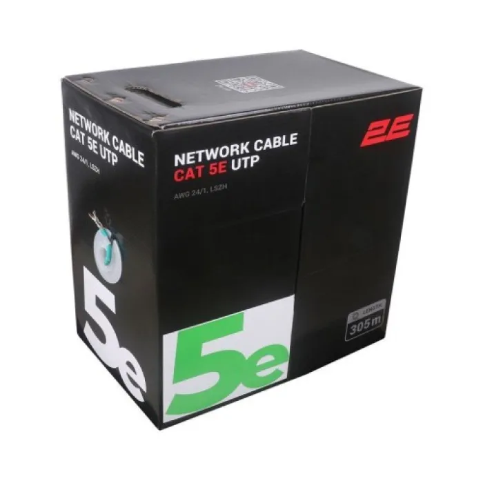 CAT 5e UTP, 305m, AWG 24/1, LSZH 305M/Oson tortish qutisi packin | yashil