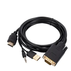 VGA + 3.5 mm audio kabeli - HDMI, 1.8 m, Full HD 1080p
