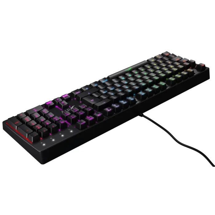 Клавиатура механическая K4 104Key, Kailh Red, USB-A, EN/RU, RGB, Черный