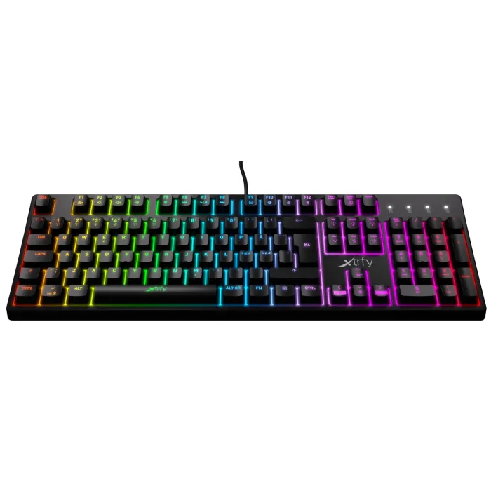 Клавиатура механическая K4 104Key, Kailh Red, USB-A, EN/RU, RGB, Черный