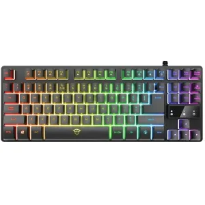 Клавиатура мембрана Trust GXT 833 Thado TKL 87Key, USB-A, EN/RU, Led, чёрный