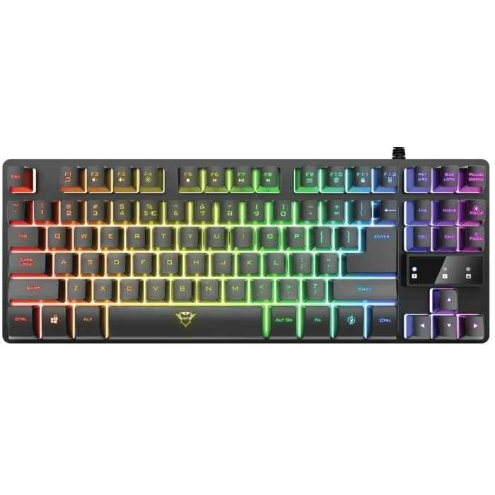 Trust membrana klaviaturasi GXT 833 Thado TKL 87Key, USB-A, EN/RU, Led, Qora