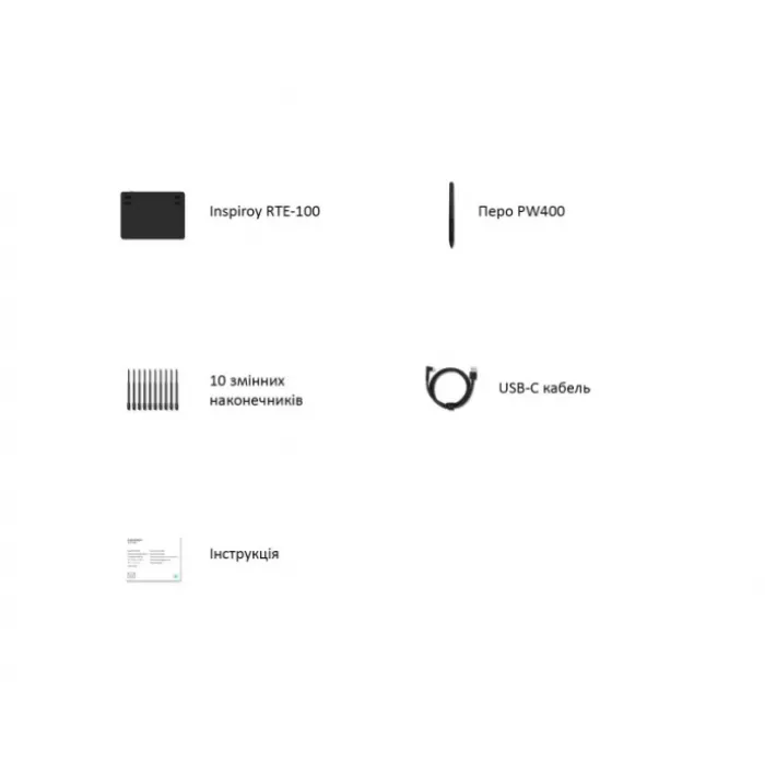Huion Inspiroy RTE-100 grafik plansheti (6.3" × 3.9") qora