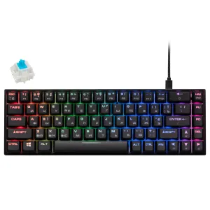 Mexanik klaviatura 2E GAMING KG380 68key, Gateron Blue Switch, USB-A/BT, EN/UA/RU, RGB, qora