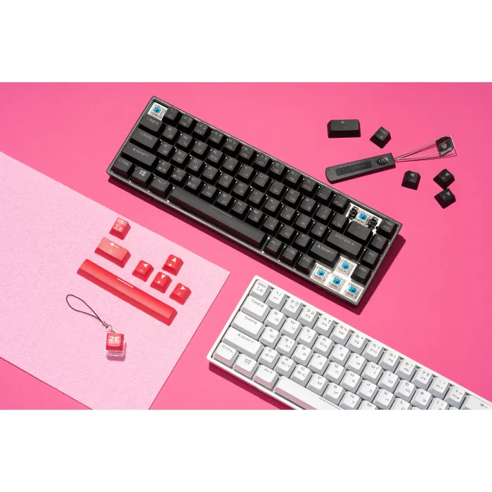 Mexanik klaviatura 2E GAMING KG380 68key, Gateron Blue Switch, USB-A/BT, EN/UA/RU, RGB, qora