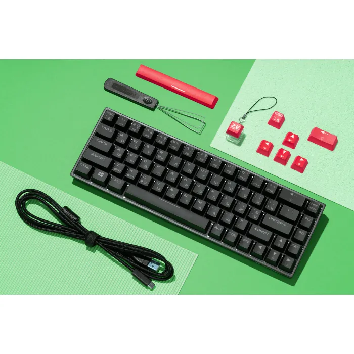 Mexanik klaviatura 2E GAMING KG380 68key, Gateron Brown Switch, USB-A/BT, EN/UA/RU, RGB, qora