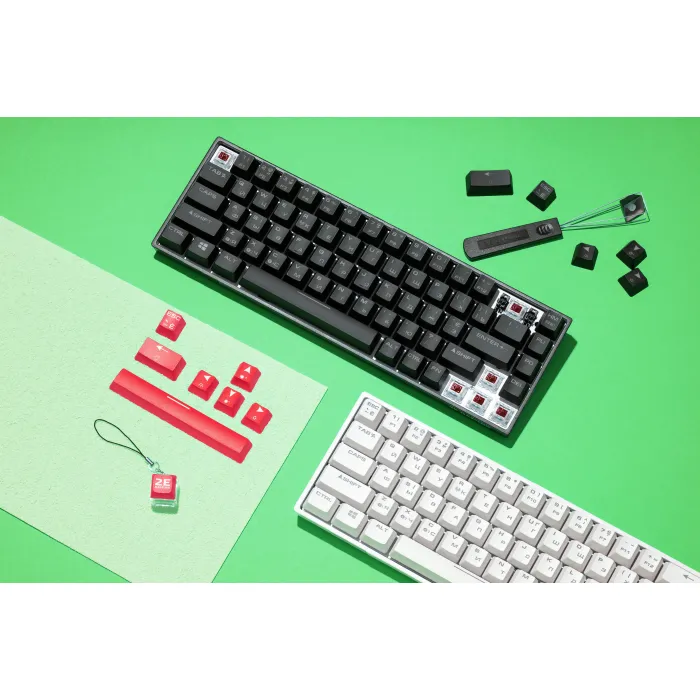 Mexanik klaviatura 2E GAMING KG380 68key, Gateron Brown Switch, USB-A/BT, EN/UA/RU, RGB, qora