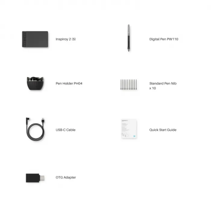 Huion H641P grafik plansheti (6.3"x3.9") qora