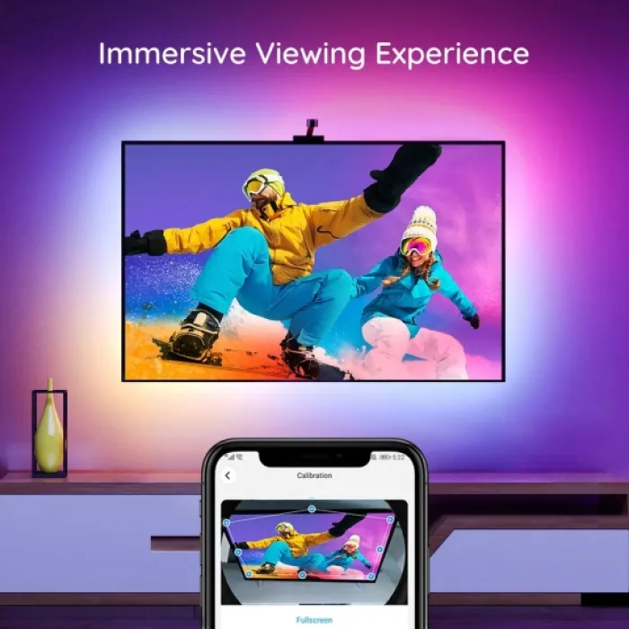 Govee H6199 DreamView T1 TV Backlight 55-65’ RGB qora adaptiv yoritish to‘plami
