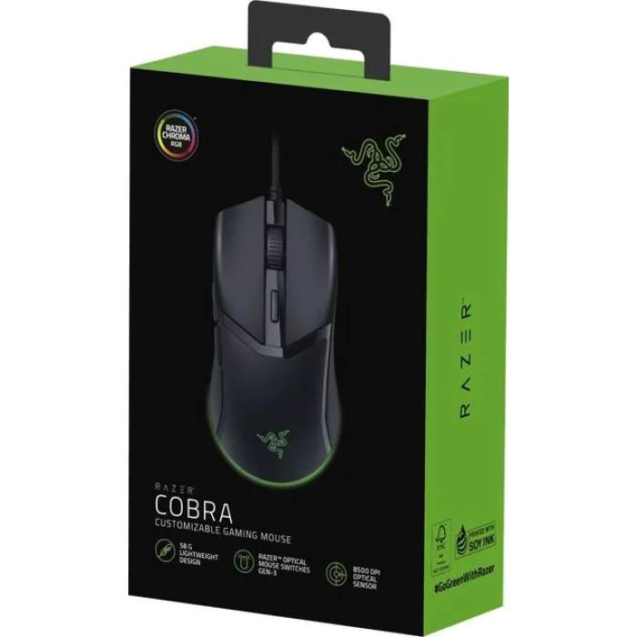Мышь проводная Razer Mouse Cobra, RGB, USB-A, Black