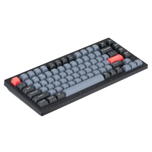Mexanik klaviatura V1 84Key, K Pro Red, Hot-Swap, QMK, Knob, USB-A, EN/UKR, RGB, Frosted qora