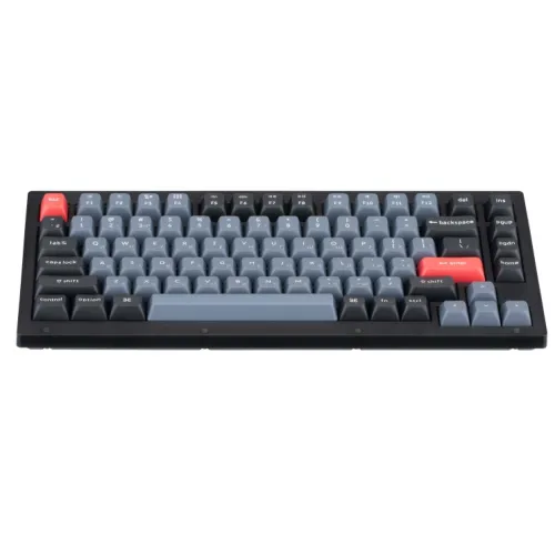 Mexanik klaviatura V1 84Key, K Pro Red, Hot-Swap, QMK, Knob, USB-A, EN/UKR, RGB, Frosted qora