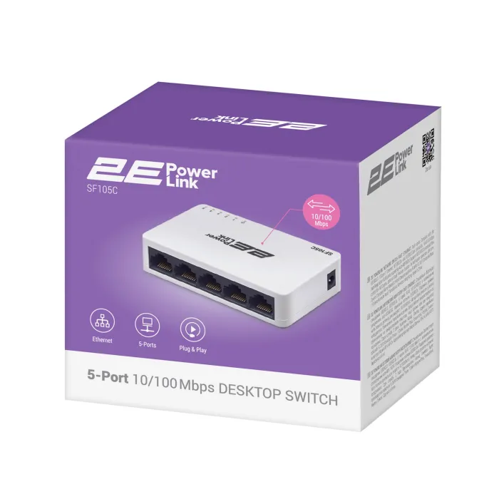 Коммутатор 2E PowerLink SF105C 5xFE, неуправляемый, десктоп