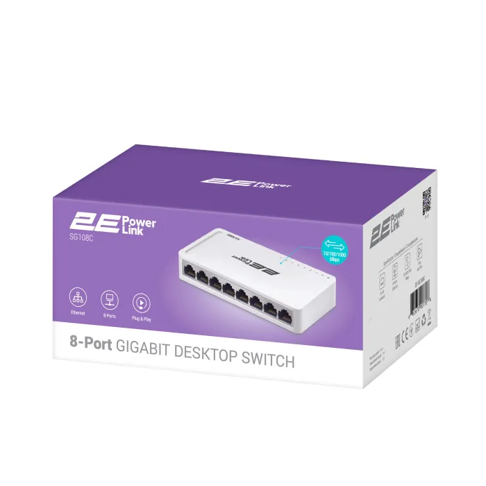 2E PowerLink SF108C 8xFE kommutatori, boshqarilmaydi
