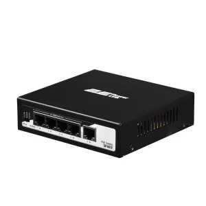 2E PowerLink SP401F 4xFE PoE+, 1xFE Uplink kommutatori, 55Vt, boshqarilmaydi