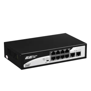 2E PowerLink SP802F 8xFE PoE+, 2xFE Uplink kommutatori, 96Vt, boshqarilmaydi